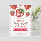 ベリー2nd誕生日の水彩 招待状 (スタンド正面)