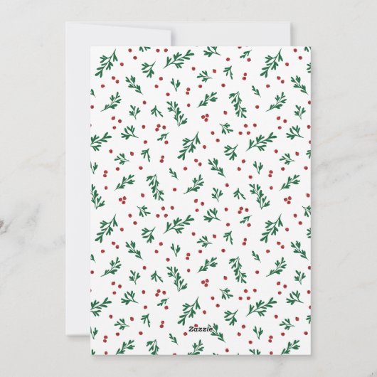 ベリー4枚の写真メリークリスマスハッピーニューイヤー シーズンカード (裏面)