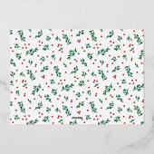 ベリー4枚の写真メリークリスマスハッピーニューイヤー 箔シーズンカード (裏面)