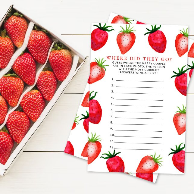 ベリー・イン・ラブ ストロベリー ブライダルシャワー フォトゲーム (クリエイターアップロード済み)