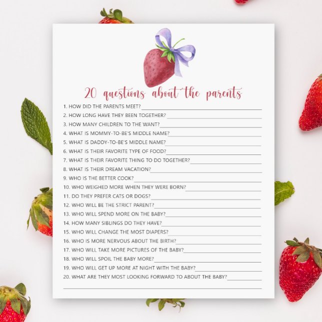 ベリー – ゲーム – 親に関する20の質問 (クリエイターアップロード済み)