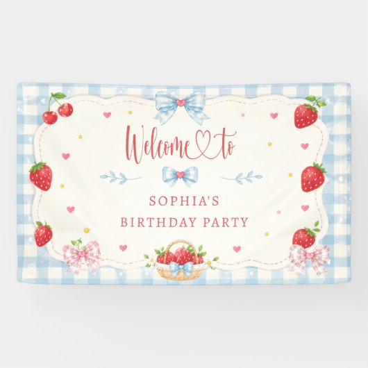 ベリー スイート ストロベリー 誕生日 横断幕 (横)