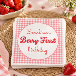 ベリー スイート ストロベリー 1歳の誕生日パーティー スタンダードカクテルナプキン