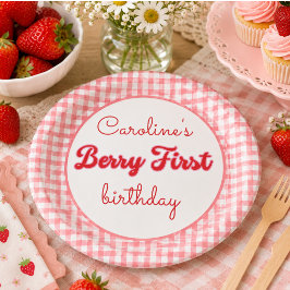 ベリー スイート ストロベリー 1歳の誕生日パーティー ペーパープレート