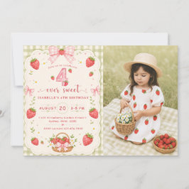 ベリー・スイート 4歳の誕生日 ストロベリー 招待状
