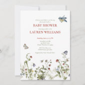 ベリー スウィート ストロベリー 水彩 ベイビー シャワー 招待状 (正面)