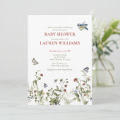 ベリー スウィート ストロベリー 水彩 ベイビー シャワー 招待状 (スタンド正面)