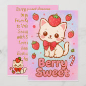 「ベリー・スウィート・ドリームス」 クリスマスカード - キラキラのポエ (正面/裏面)