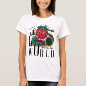 ベリー バイカー フェイスロゴTシャツ – 「全世界に行き」 Tシャツ (正面)