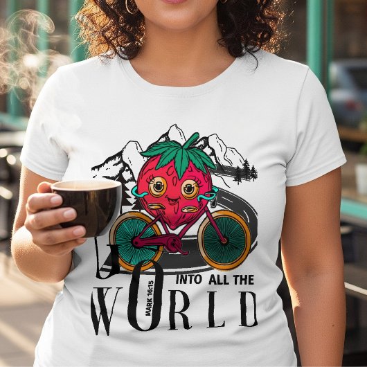 ベリー バイカー フェイスロゴTシャツ – 「全世界に行き」 Tシャツ