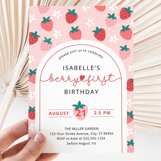 ベリー ファーストバースデー 1歳の誕生日 招待状