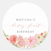 ベリー ファースト ストロベリー サマー 1歳の誕生日 | ラウンドシール (正面)