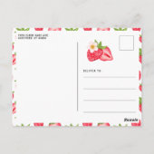 ベリー ファースト ストロベリー 1歳の誕生日パーティー フォト ポストカード (裏面)