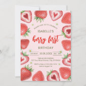 ベリー ファースト バースデー 1歳の誕生日 招待状 (正面)