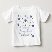 'ベリー ファースト' ブルーベリー 1歳の誕生日 ベビーTシャツ (正面)