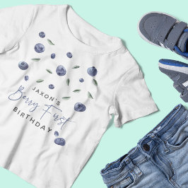 'ベリー ファースト' ブルーベリー 1歳の誕生日 ベビーTシャツ