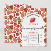 ベリー ファースト 誕生日招待状 招待状 (正面/裏面)