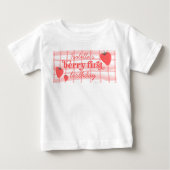 ベリー ファースト 1歳の誕生日 すももちゃん フォト ベビーTシャツ (正面)