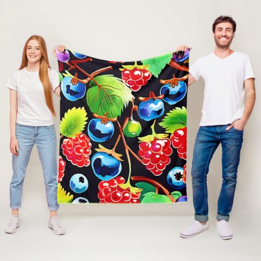 ベリー・フル・デライト・アート フリースブランケット (インサイチュ)