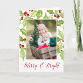 ベリー&ブライト|ホリデーフォト折り畳み シーズンカード (正面)