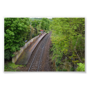 ベリー・ブラウン鉄道駅、ハダースフィールド フォトプリント           