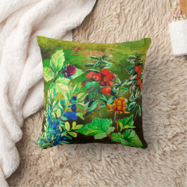 ベリー、ブルーベリー、クラウデリー、リンゴンベリースロー クッション