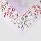 ベリー、リーフレッドハッピーホリデーズクリスマスフォト 薄葉紙 (詳細)