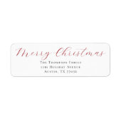 ベリー レッド メリークリスマス 返信先住所ラベル ラベル (正面)