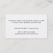 ベリー/農家市場 名刺 (裏面)