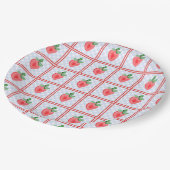 ベリ名門私立校風のーファースト誕生日ウォーターカラーストロベリー ペーパープレート (アングル)