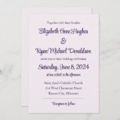 ベリ淡い色のースクリプト付きピンク 招待状 (正面/裏面)