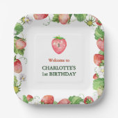 ベリ男女兼用ー甘い最初の誕生日へようこそ ペーパープレート (正面)