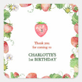 ベリ男女兼用ー甘い最初の誕生日感謝してい スクエアシール (正面)