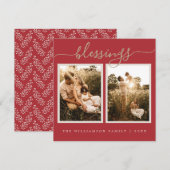 ベリ素朴スリグのクリスマスフォトホリデーカード シーズンカード (正面/裏面)