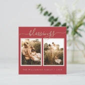 ベリ素朴スリグのクリスマスフォトホリデーカード シーズンカード (スタンド正面)