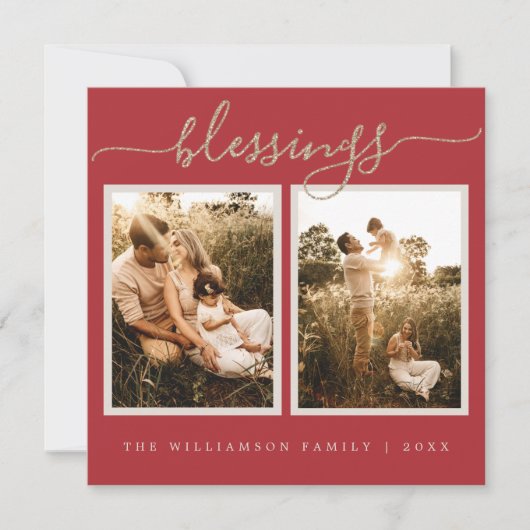 ベリ素朴スリグのクリスマスフォトホリデーカード シーズンカード (正面)