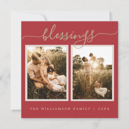 ベリ素朴スリグのクリスマスフォトホリデーカード シーズンカード