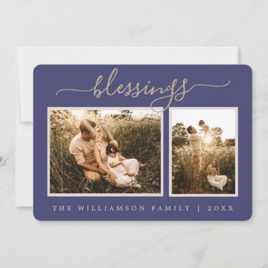 ベリ素朴スリグのクリスマスフォトホリデーカード シーズンカード (正面)