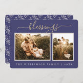 ベリ素朴スリグのクリスマスフォトホリデーカード シーズンカード (正面/裏面)