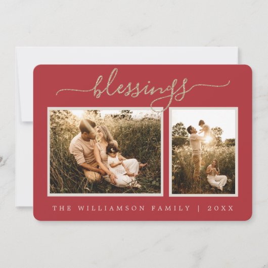 ベリ素朴スリグのクリスマスフォトホリデーカード シーズンカード (正面)