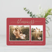 ベリ素朴スリグのクリスマスフォトホリデーカード シーズンカード (スタンド正面)