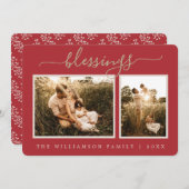 ベリ素朴スリグのクリスマスフォトホリデーカード シーズンカード (正面/裏面)