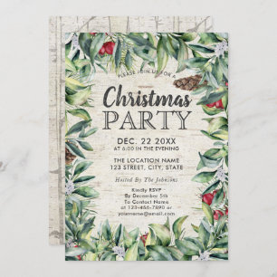 ベリ素朴ーウィンターグリーン樺の木クリスマスパーティー 招待状