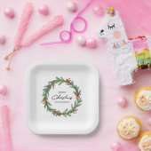 ベリ素朴ーリースクリスマスホリデイ ペーパープレート (パーティー)