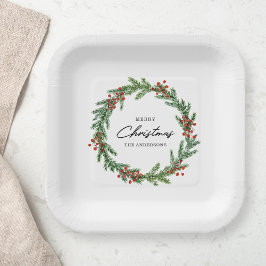 ベリ素朴ーリースクリスマスホリデイ ペーパープレート