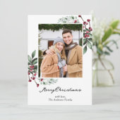 ベリ素朴ー枝と松のクリスマスフォト シーズンカード (スタンド正面)