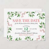 ベリ離れークリスマスホリデーパーティー日付を保存 案内ポストカード (正面/裏面)