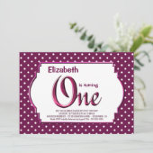 ベリ鮮やかーレッド水玉模様1st誕生日パーティー 招待状 (スタンド正面)