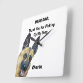 ベルおもしろいギー・マリノイス・パパ水彩イヌアート  スクエア壁時計 (傾斜)