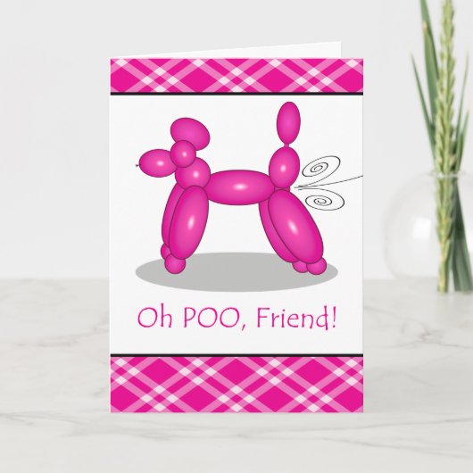 ベルおもしろいト誕生日for Friend, Poodle Fart カード (正面)